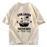 Tokyosol Funny Electric Shock Skeleton Washed T-Shirt