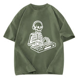Tokyosol Skeleton Playing The Music Washed T-Shirt