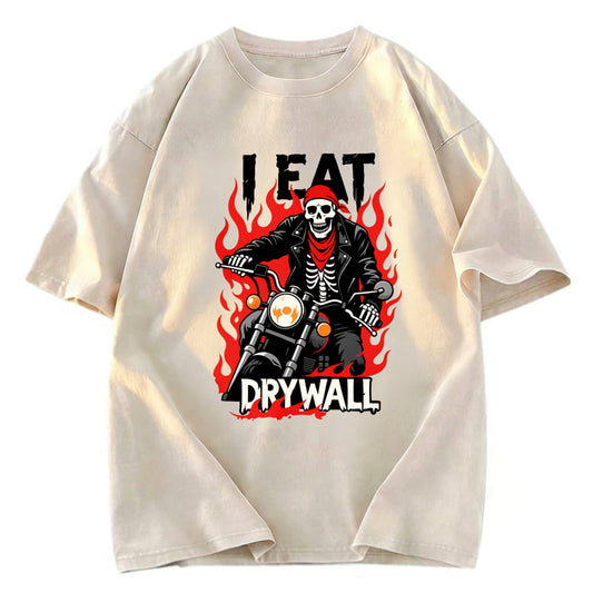Tokyosol Eat Drywall Funny Meme Washed T-Shirt