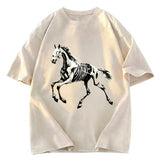 Tokyosol Horse Funny Meme Vintage Washed T-Shirt