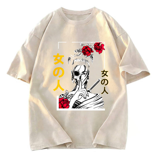 Tokyosol Japanese Samurai Geisha Skull Classic T-Shirt