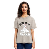 Tokyosol Run Away Bloody Bunny Skeleton Washed T-Shirt
