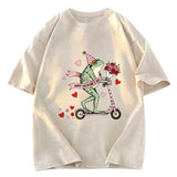 Tokyosol Funny Frog Valentine Washed T-Shirt