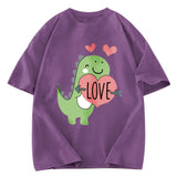 Tokyosol Love Valentines Day Dino Washed T-Shirt