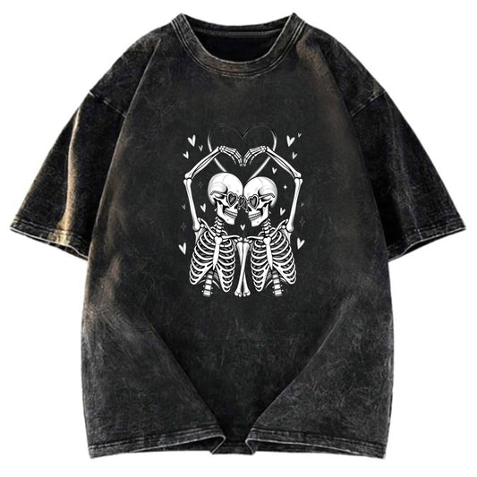 Tokyosol Skeleton Valentine Washed T-Shirt