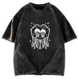 Tokyosol Skeleton Valentine Washed T-Shirt