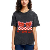 Tokyosol Funny Valentine's Day Heartbreak Washed T-Shirt
