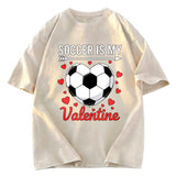 Tokyosol Soccer Is My Valentine Washed T-shirt