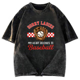 Tokyosol Funny Baseball Valentine Washed T-shirt