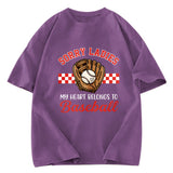 Tokyosol Funny Baseball Valentine Washed T-shirt
