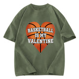Tokyosol Heart Basketball Valentine Washed T-shirt