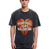 Tokyosol Heart Basketball Valentine Washed T-shirt
