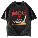 Tokyosol Baseball Is My Valentine Washed T-shirt
