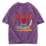 Tokyosol Baseball Is My Valentine Washed T-shirt