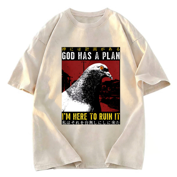 Tokyosol Pigeons That Want To Break The Plan Washed T Shirt