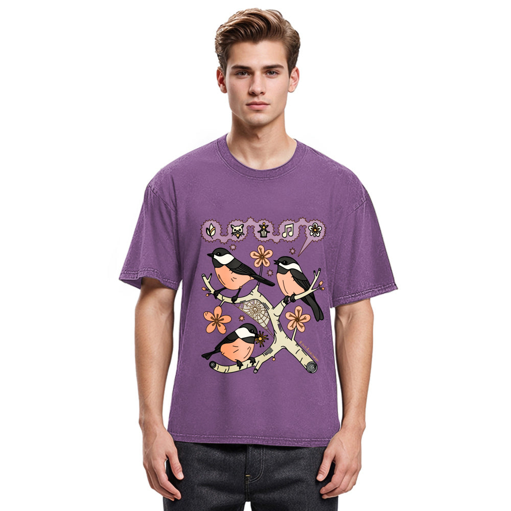 Tokyosol Chickadee Fleece Lined T Shirt