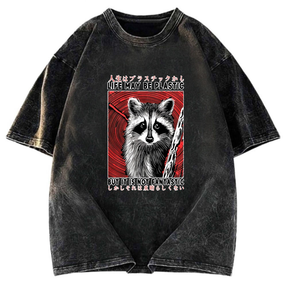 Tokyosol Raccoon Vintage Japanese Washed T Shirt