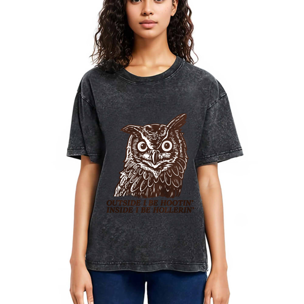 Tokyosol Owl Hootin Hollerin Washed T Shirt