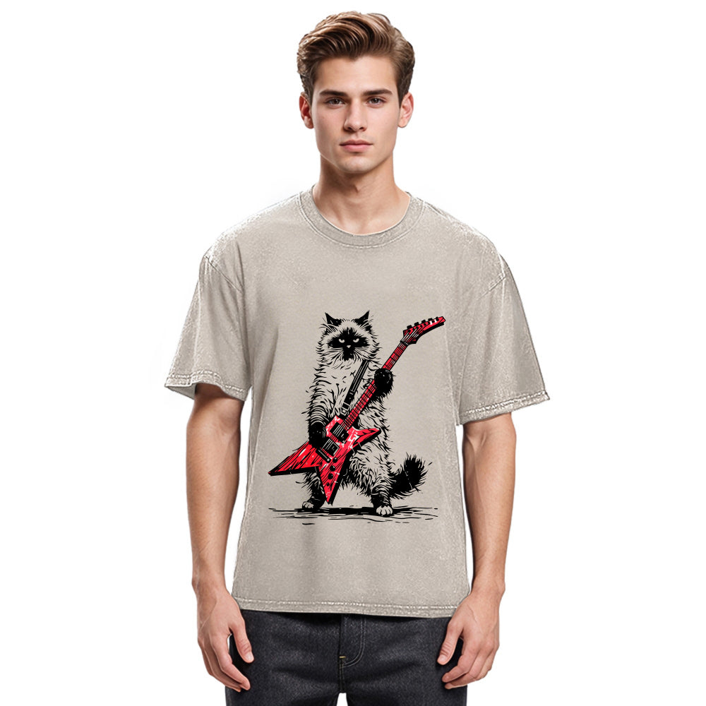 Tokyosol Raccoon Playing Guitar Washed T Shirt