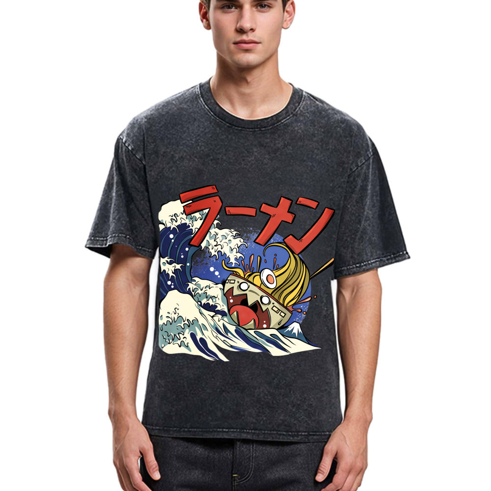 Tokyosol Ramen Seas Wave Washed T Shirt