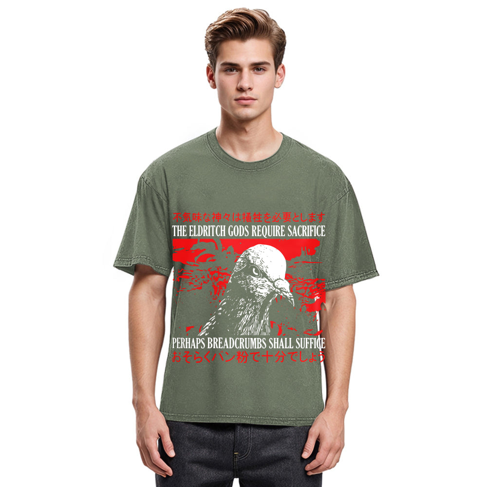 Tokyosol Eldritch Gods Pigeon Vintage Washed T Shirt