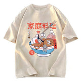 Tokyosol Ramen And Mini Cats Washed T Shirt