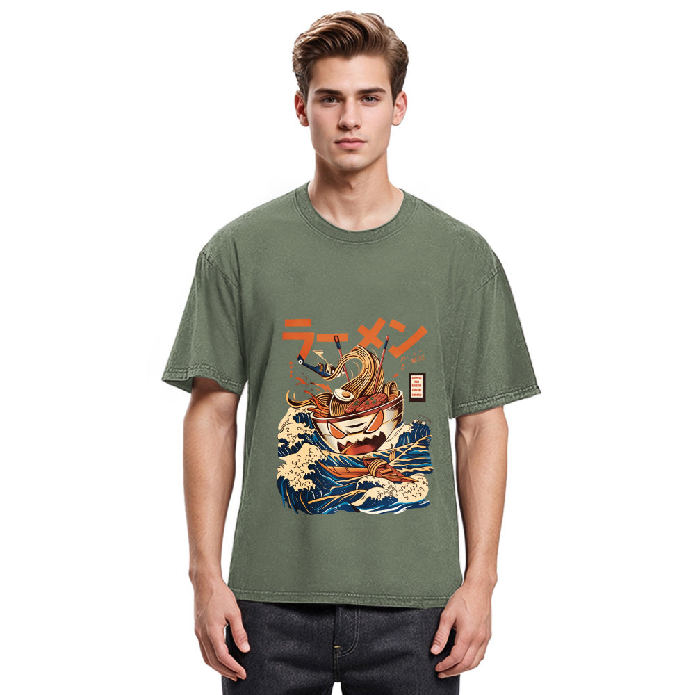 Tokyosol The Great Wave Ramen Yokai Washed T Shirt