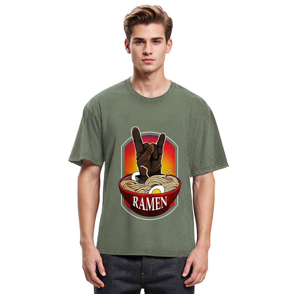 Tokyosol Ramen Hand Gesture Washed T Shirt