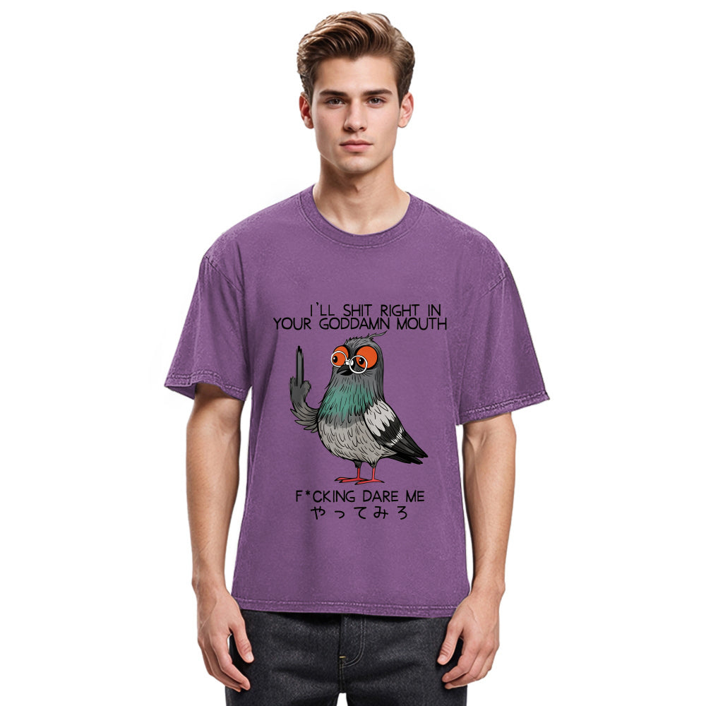 Tokyosol Angry Pigeon Washed T Shirt