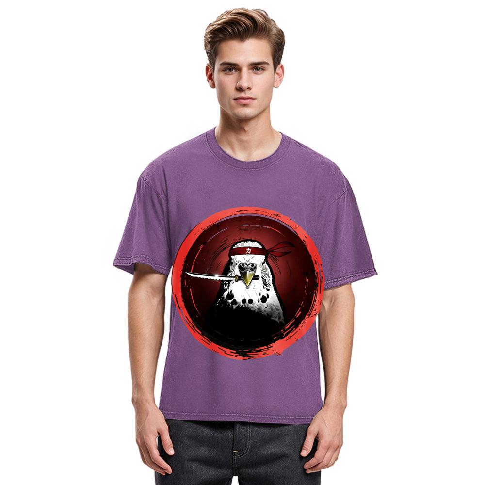 Tokyosol Funny Parrot Samura Washed T Shirt