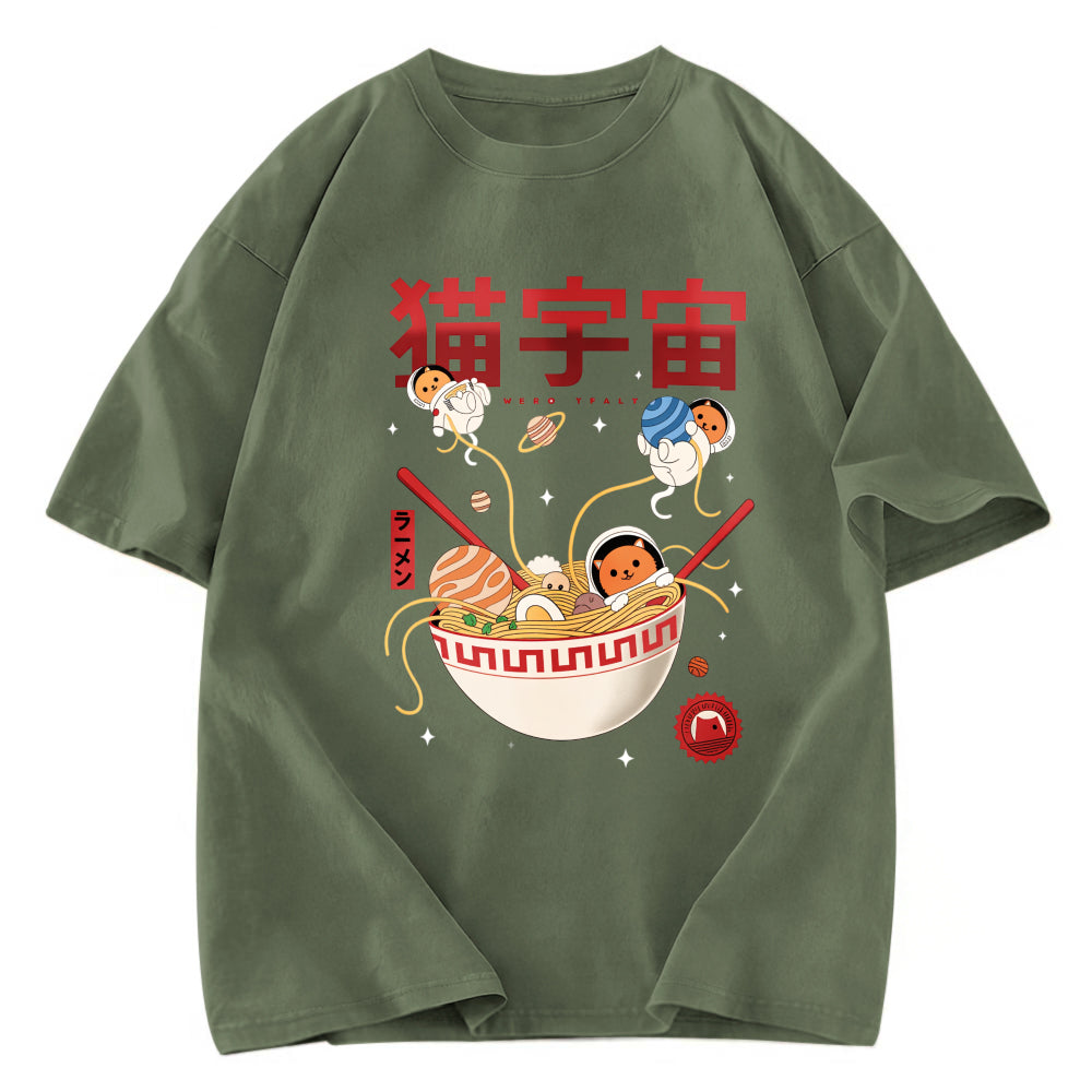 Tokyosol Neko Space Ramen Adventures Washed T Shirt