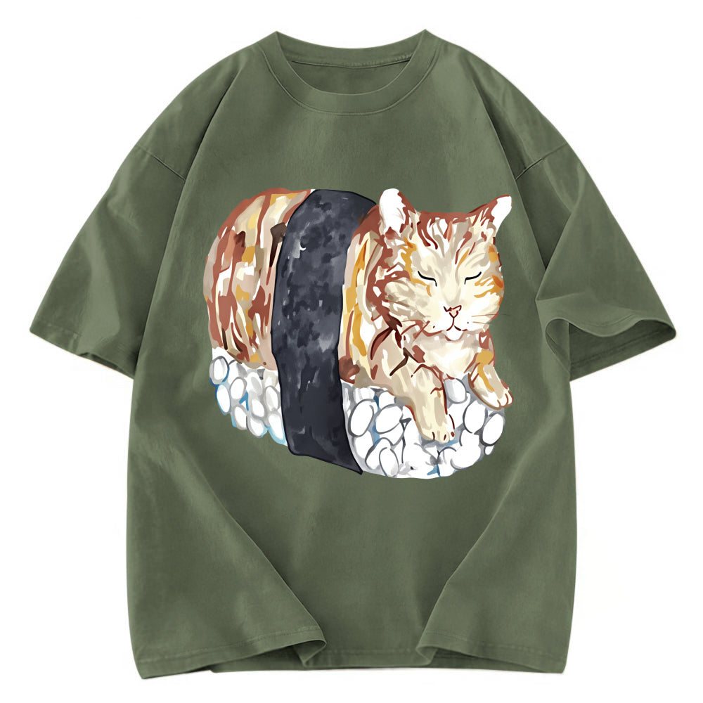 Tokyosol Sushi Cat Washed T Shirt