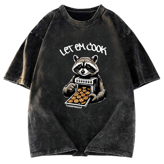 Tokyosol Let Em Cook Raccoon Washed T Shirt
