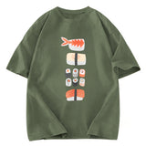 Tokyosol Japanese Sushi Nigiri Maki Roll Washed T Shirt