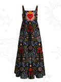 Sacred Flame Heart Wide Straps Maxi Dress