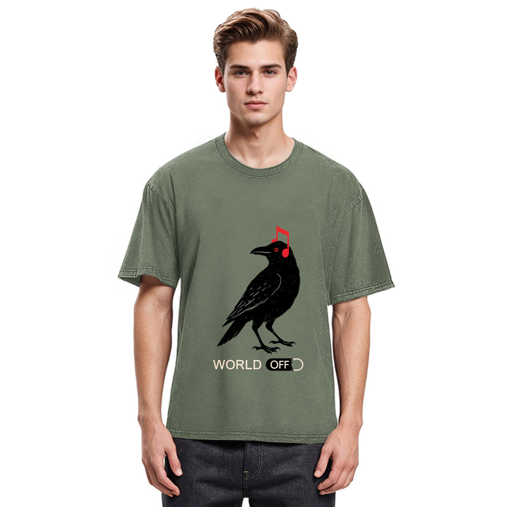 Tokyosol Crow S Music World Washed T Shirt