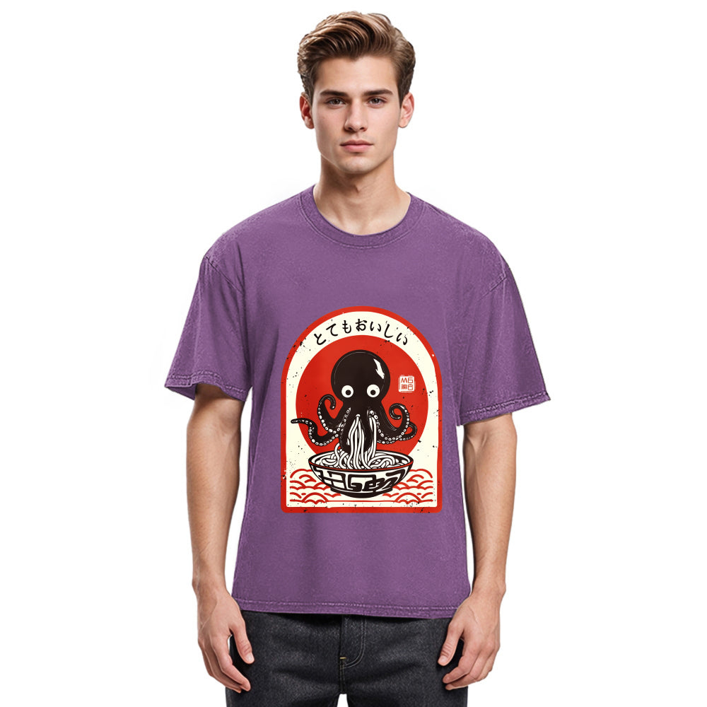 Tokyosol Ramen Lover Octopus Washed T Shirt