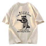 Tokyosol Raccoon Disturbing The Peace Washed T Shirt