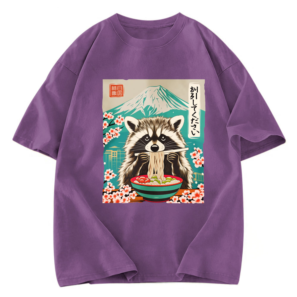 Tokyosol Please Give Raccoon A Discount Washed T Shirt