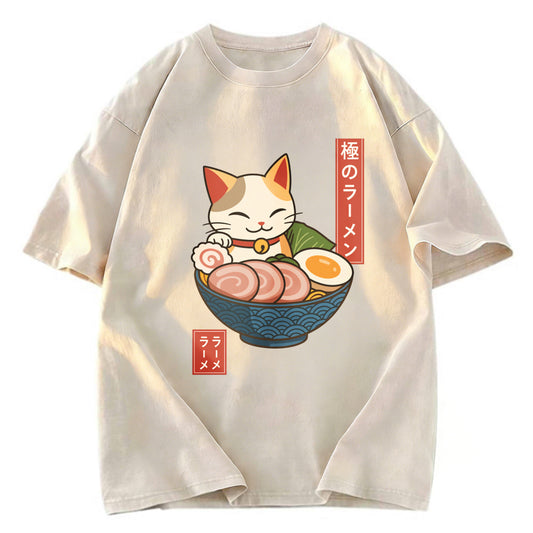 Tokyosol Neko Ramen Washed T Shirt