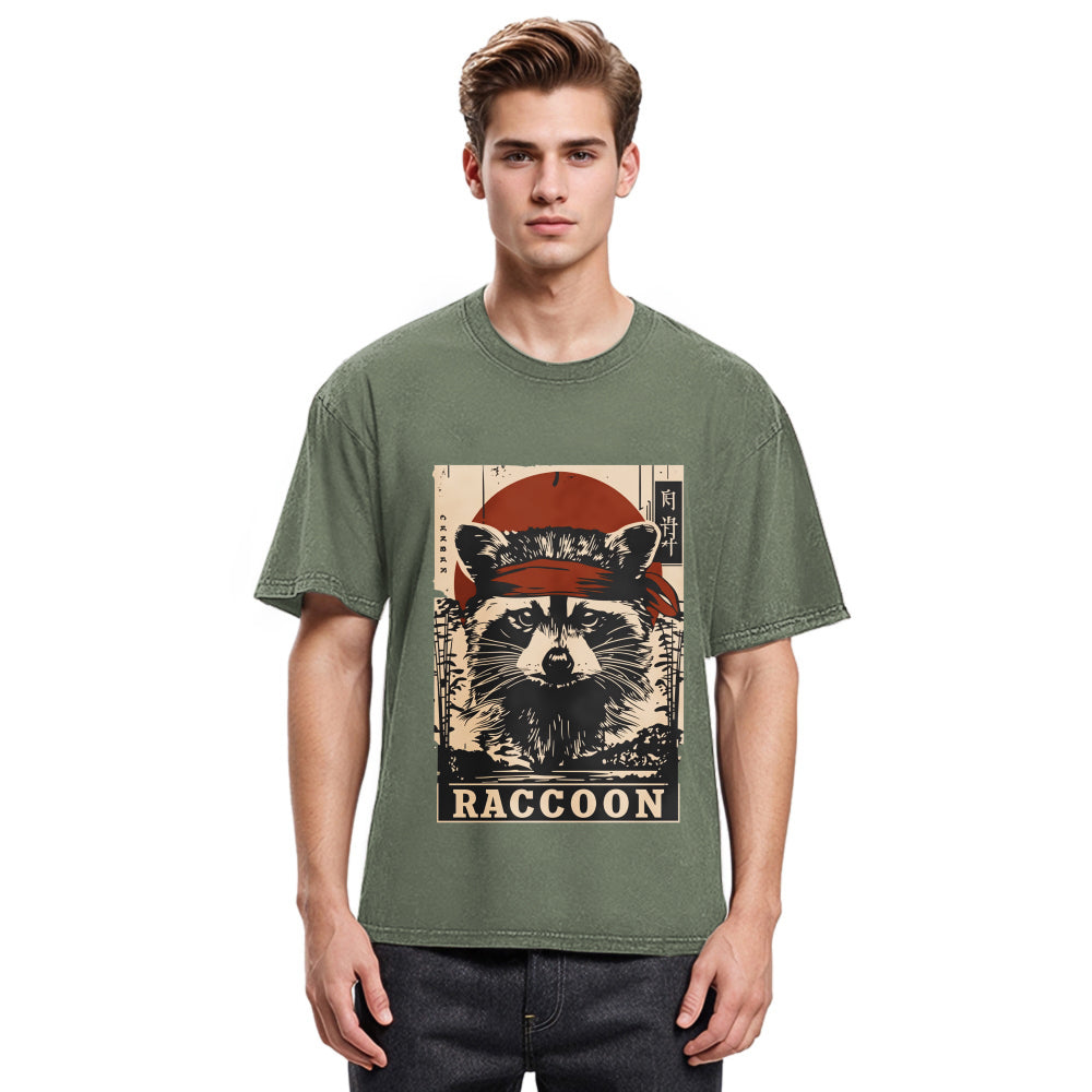 Tokyosol Raccoon Commando Vintage Washed T Shirt