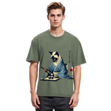 Tokyosol Cat In Kimono Eating Sushi Washed T Shirt
