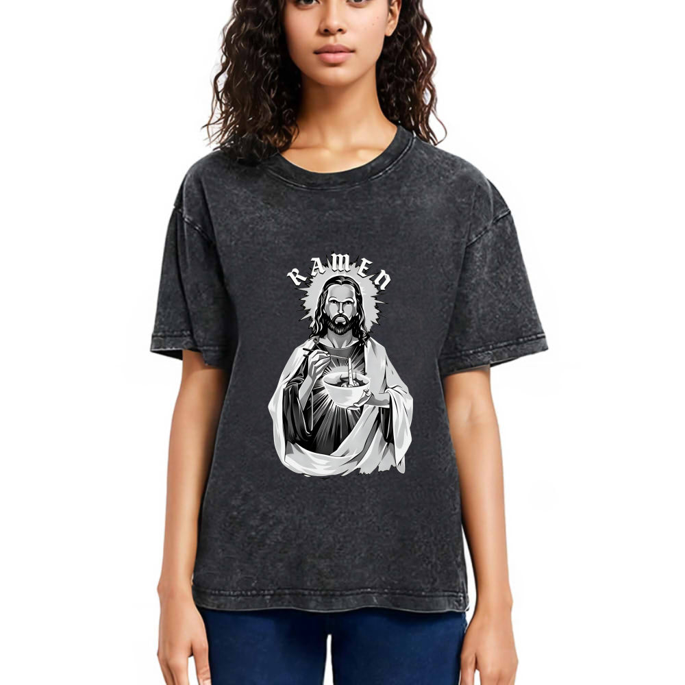 Tokyosol Ramen Lover Jesus Washed T Shirt
