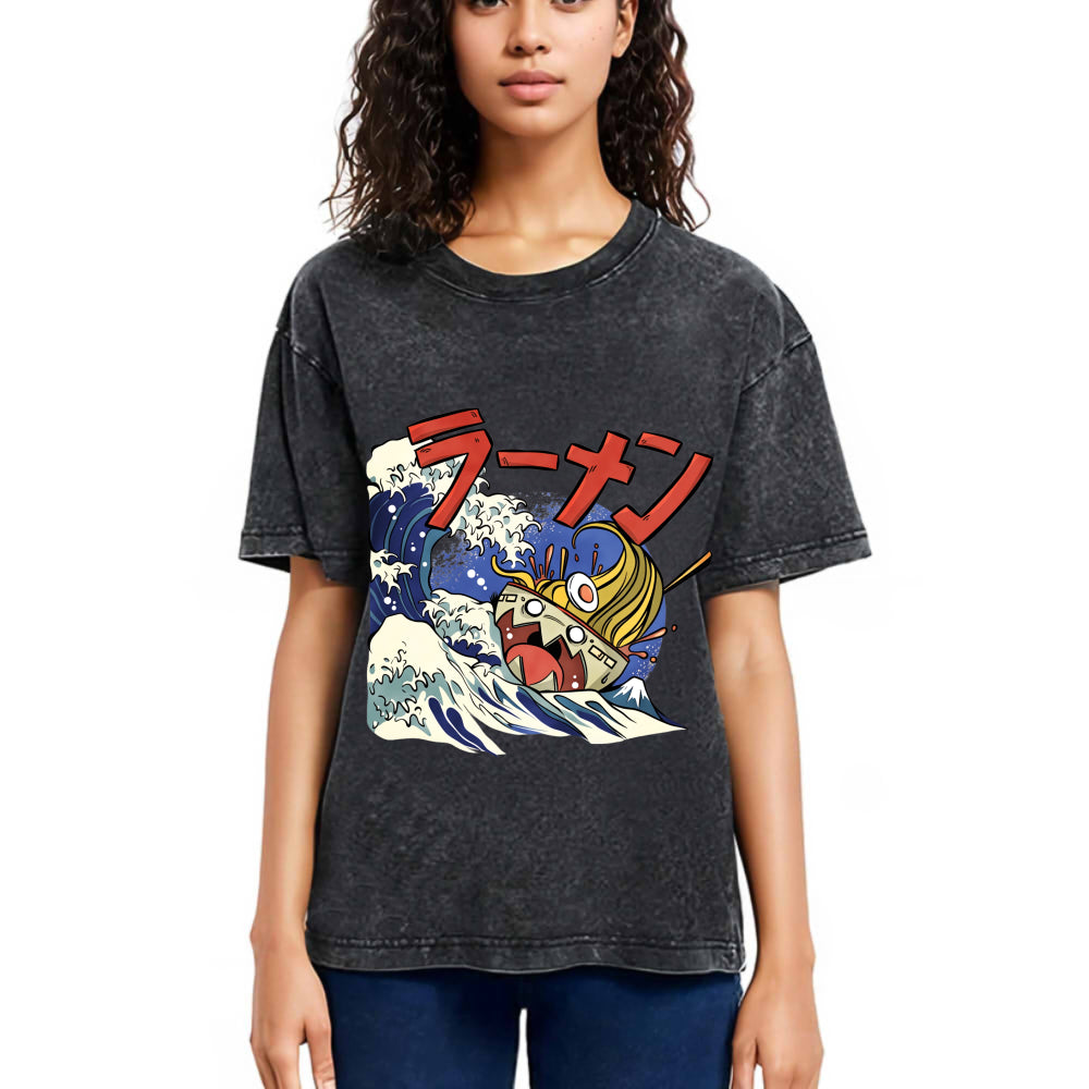 Tokyosol Ramen Seas Wave Washed T Shirt