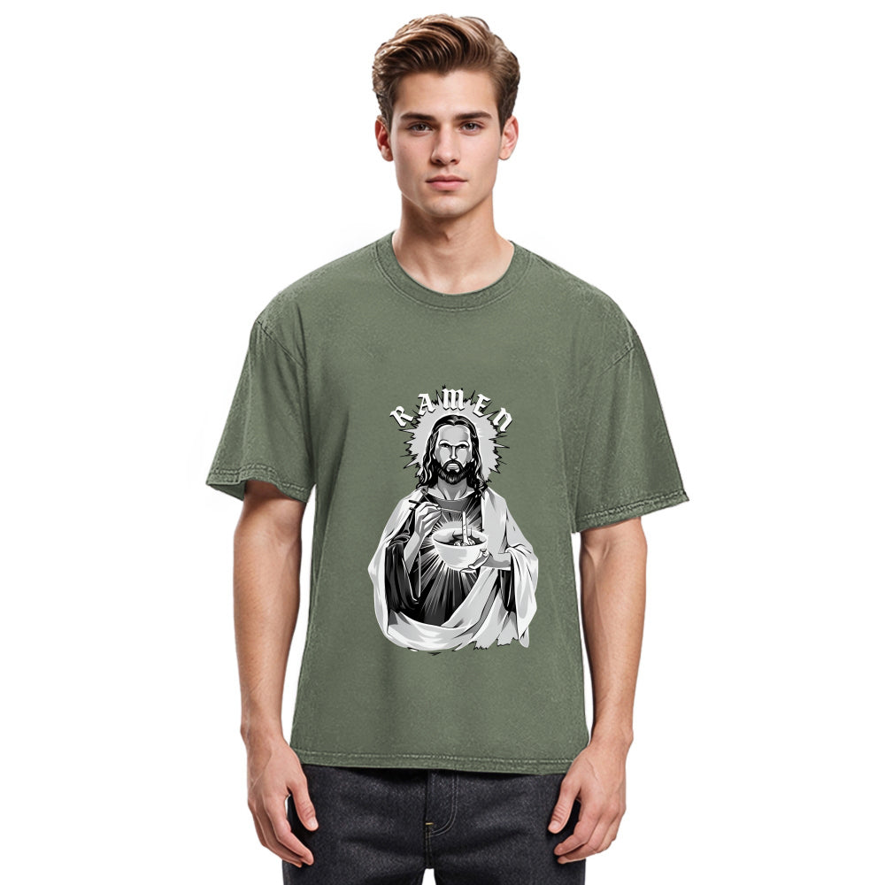 Tokyosol Ramen Lover Jesus Washed T Shirt