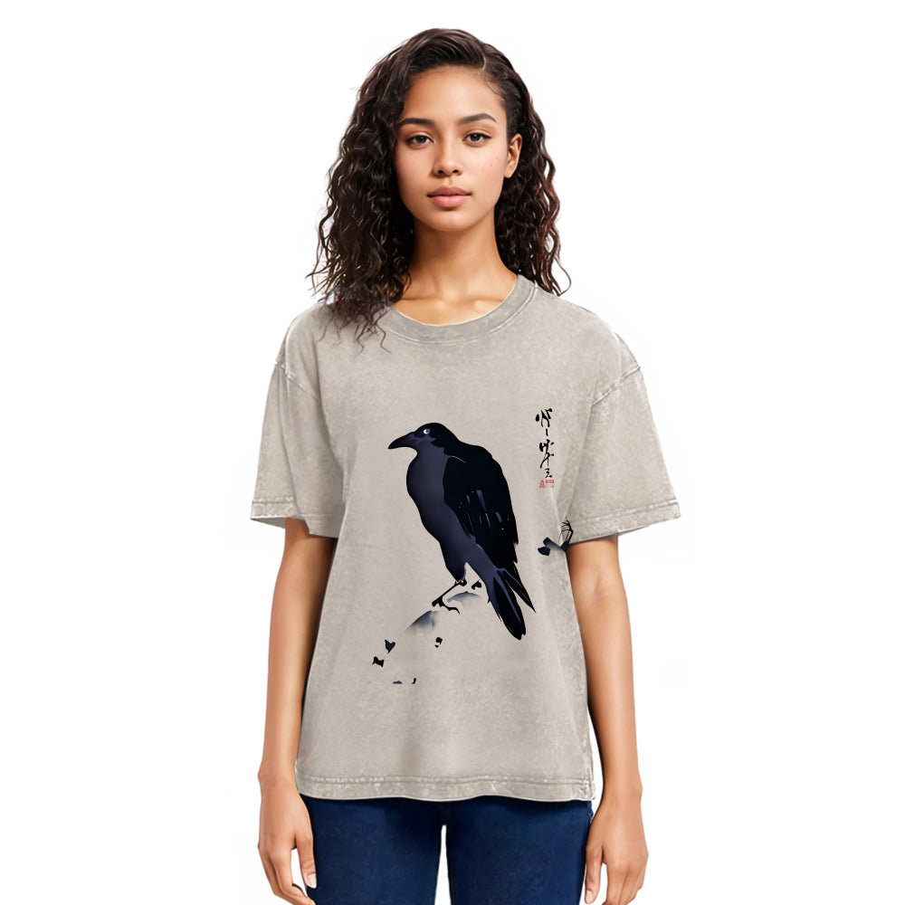 Tokyosol Japanese Kyosai Crow Washed T Shirt