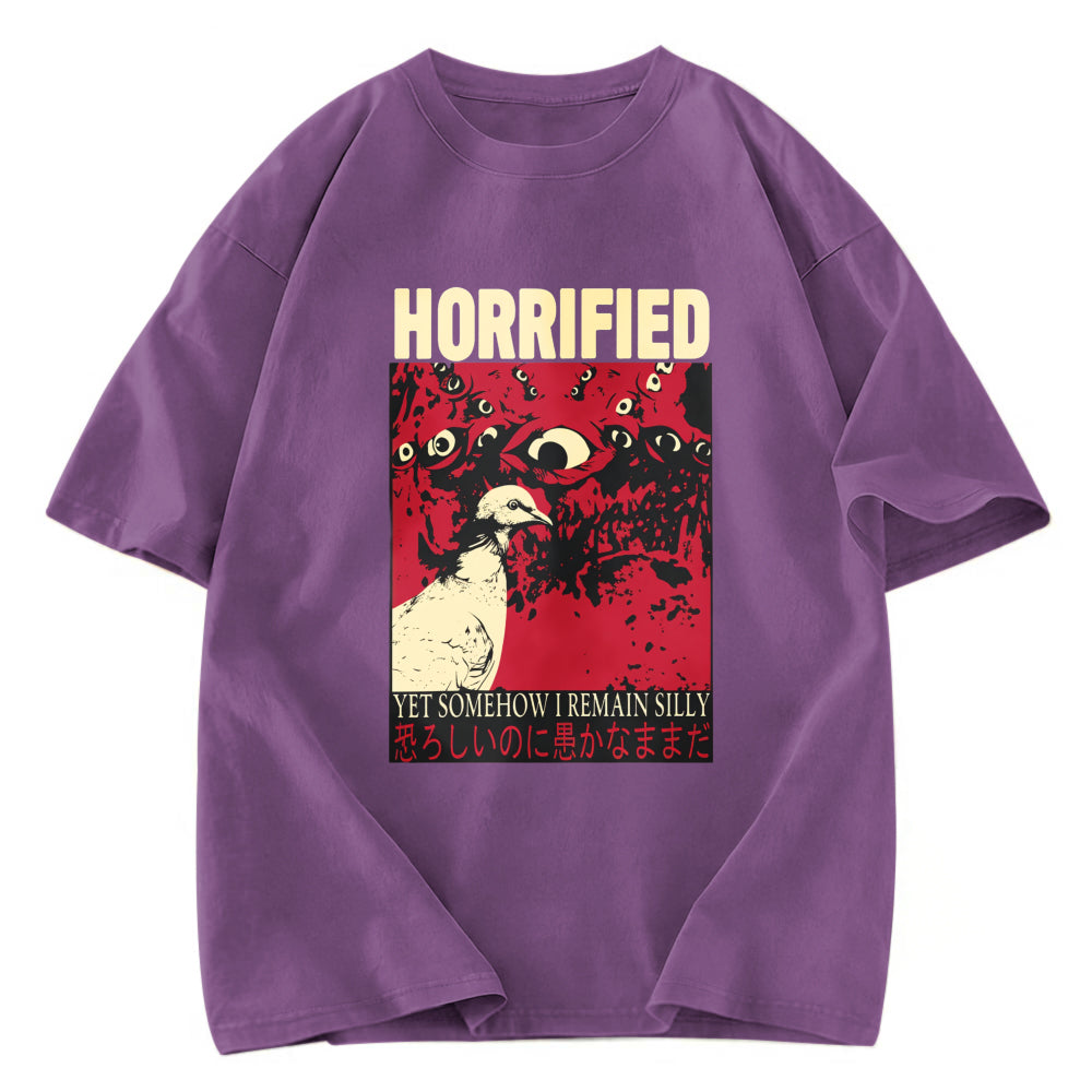 Tokyosol Horrified Pigeon Vintage Washed T Shirt