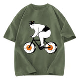 Tokyosol Sumo Riding A Sushi Bike Washed T Shirt