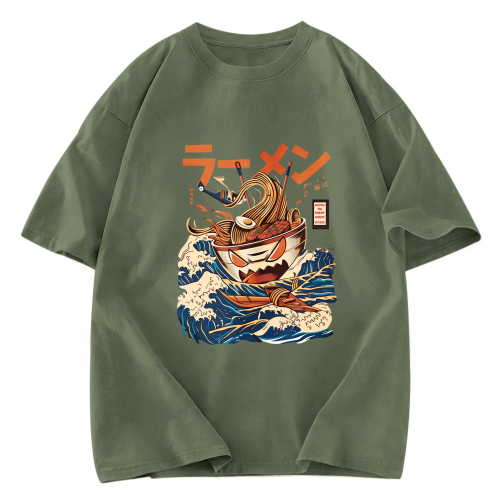 Tokyosol The Great Wave Ramen Yokai Washed T Shirt