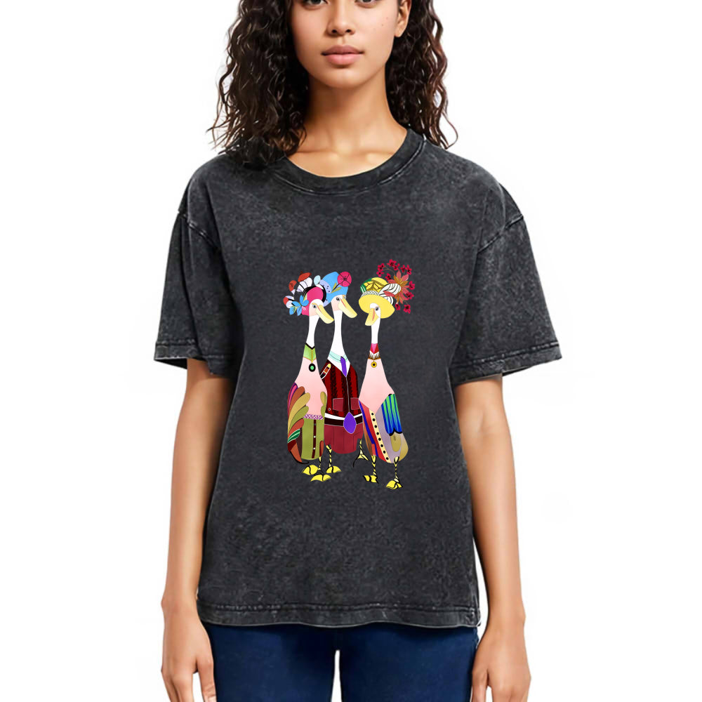 Tokyosol Fashion Duck Washed T Shirt